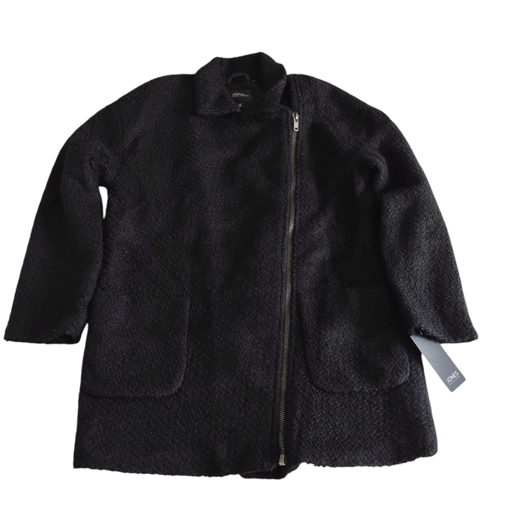 Jones New York Wool Blend Coat Womens Medium Black Winter